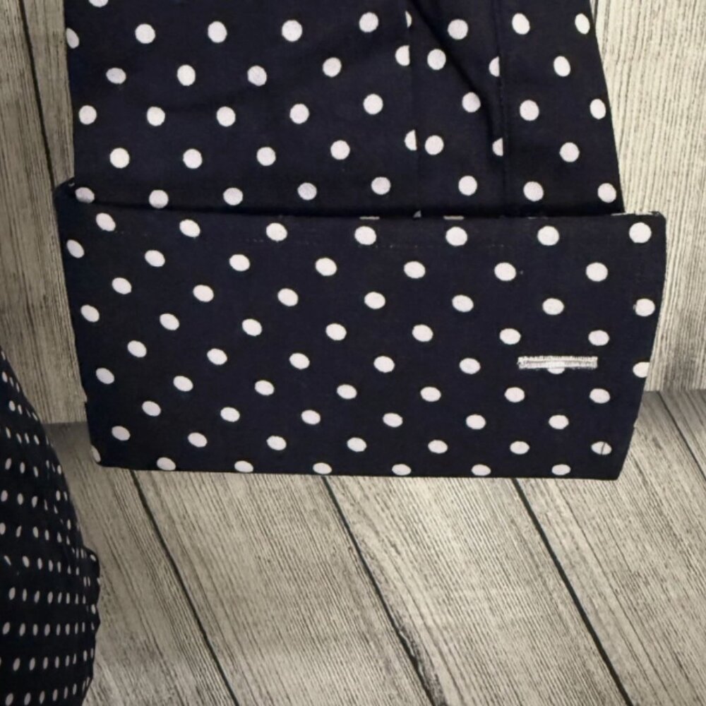 MorCouture Navy White Polka Dot Triple High Collar - Picture 7 of 7
